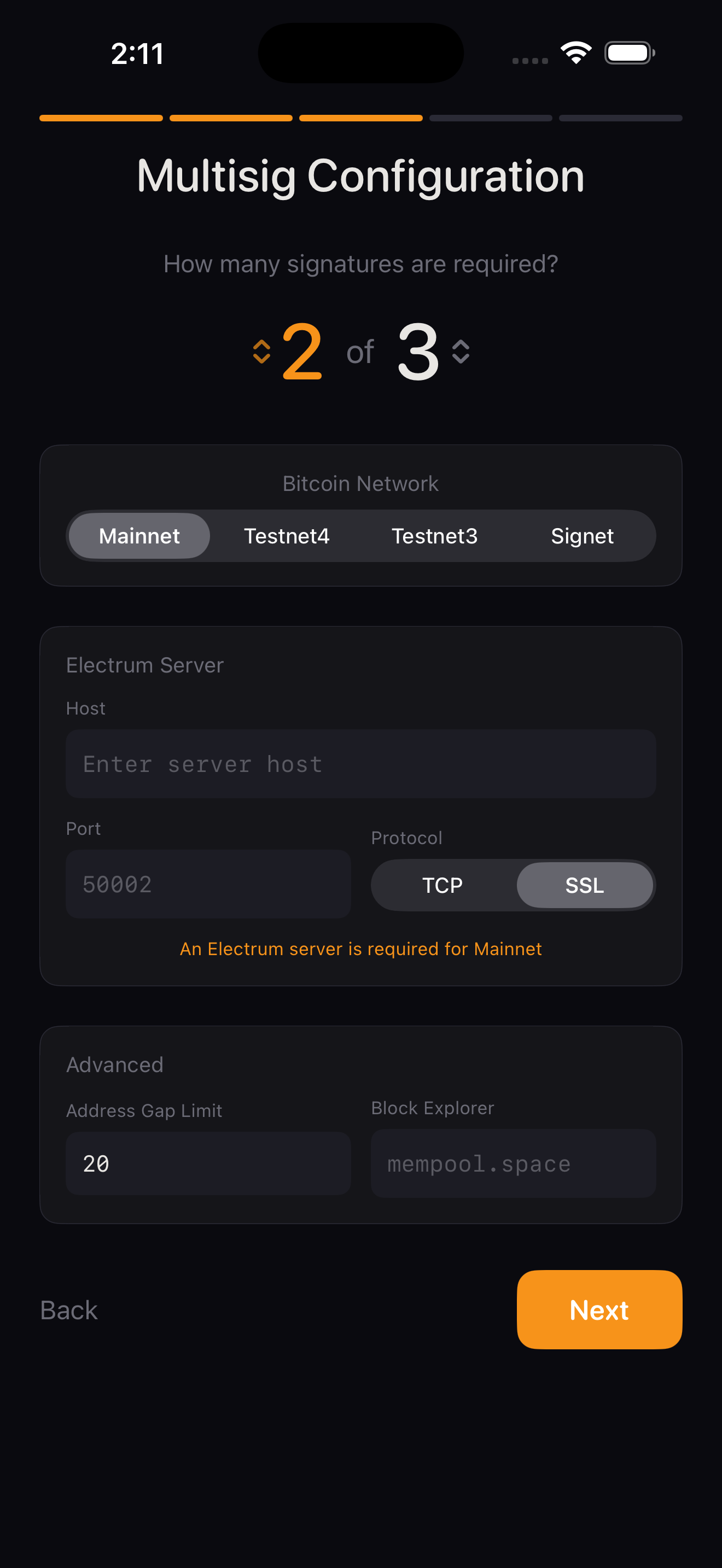 2-of-3 multisig configuration
